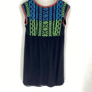 Uncle Frank Dress Women’s XS Black Embroidered Bohemian Festival Romantic